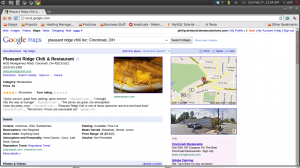 Google Places Page of Pleasant Ridge Chili